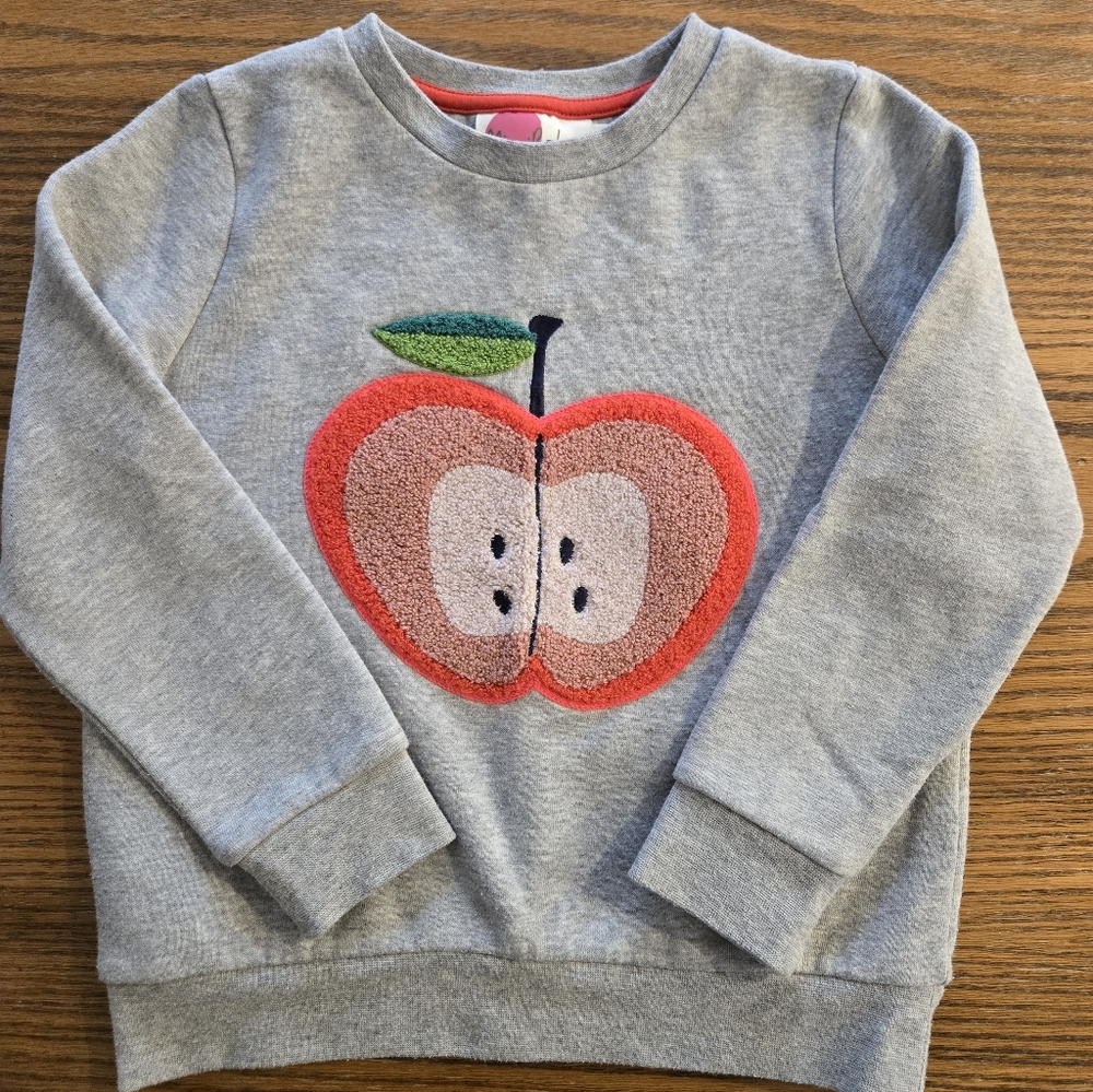Mini Boden Apple Sweatshirt - Size 6-7 - School Apple Picking